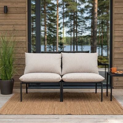 Nevada 2-istuttava sohva hiekka/musta